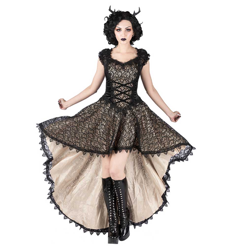Sinister - 988 Long dress - Cream/Black